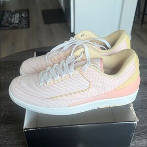 Air Jordan 2  Retro Peach and Cream Sneakers